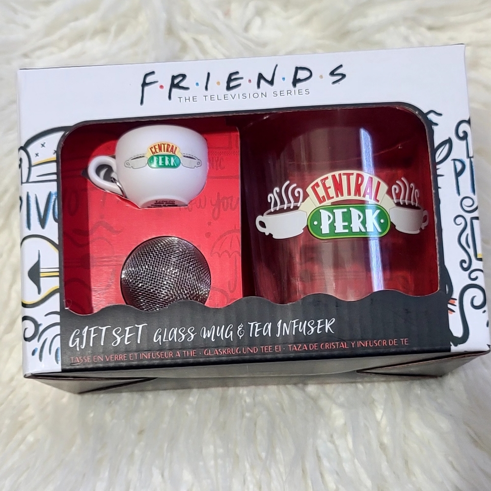 FRIENDS GLASS MUG AND TEA INFUSER